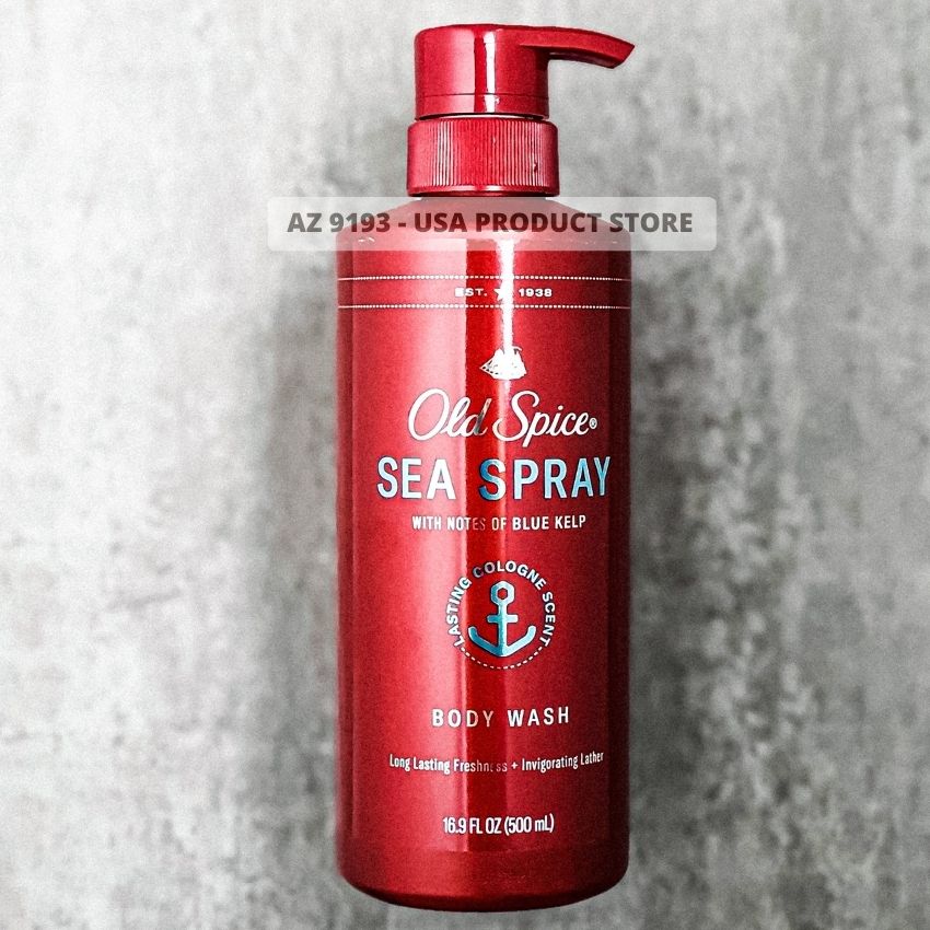  Sữa Tắm Old Spice SEA SPRAY With Notes Of Blue Kelp 500ML - Hàng Mỹ 