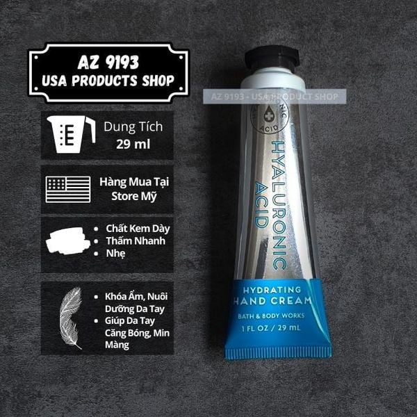  Kem dưỡng da tay Bath and Body Works HYALURONIC ACID 29ml 