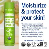  Son Dưỡng Môi Hữu Cơ Dr Bronner's Organic Lip Balm LEMON LIME 4g 