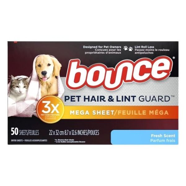  Giấy Thơm BOUNCE, Dòng Pet Hair and Lint Guard, 50 tờ 