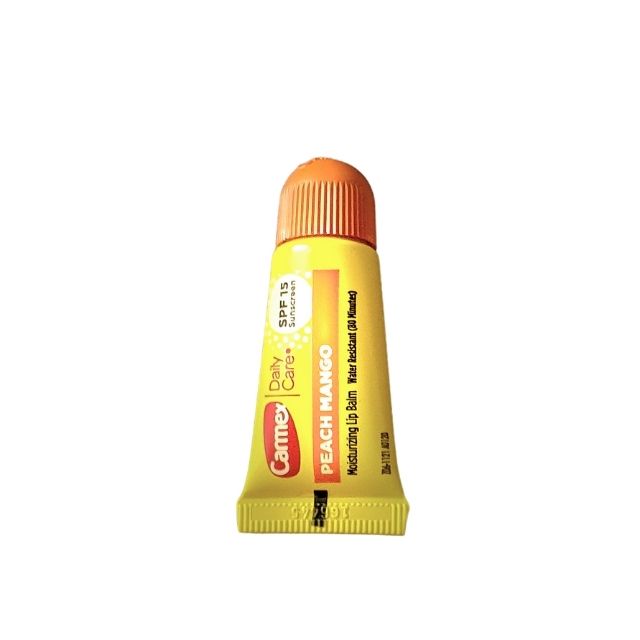  Son Dưỡng Môi CARMEX Mùi Đào Xoài (Peach Mango), 5g, SPF 15 - Dạng Tuýp, Hàng Nội Địa Mỹ 