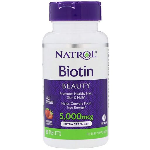  Viên ngậm Natrol Biotin Beauty 5,000mcg hỗ trợ mọc tóc 250V 