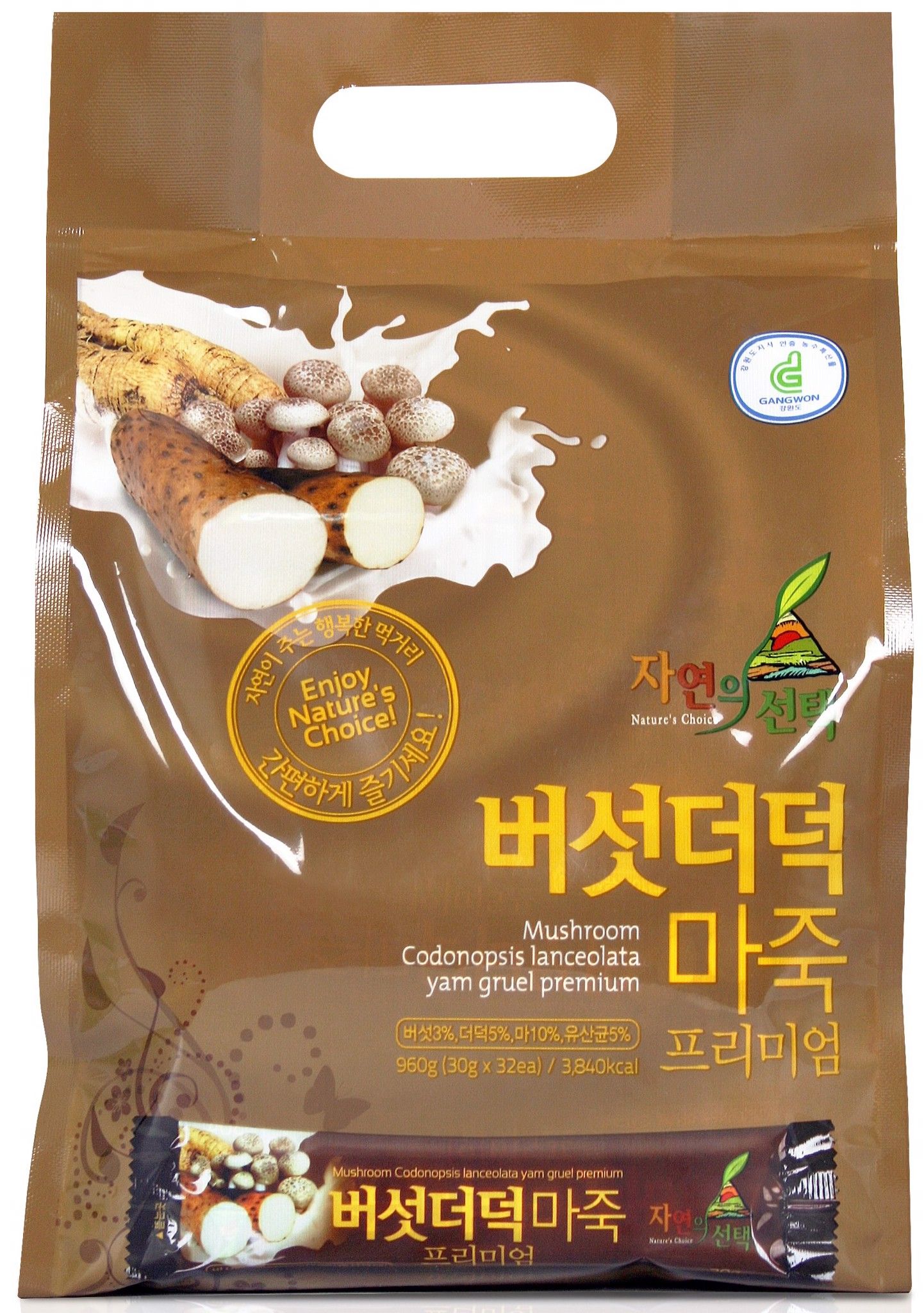Bột ngũ cốc Hàn Quốc N-Choice Nấm và Đẳng sâm 960g - bao 32 gói x 30g / gói