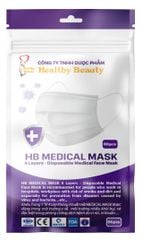 HB MEDICAL MASK - TÚI ZIP - KHẨU TRANG Y TẾ 4 LỚP KHÁNG KHUẨN MÀU TRẮNG