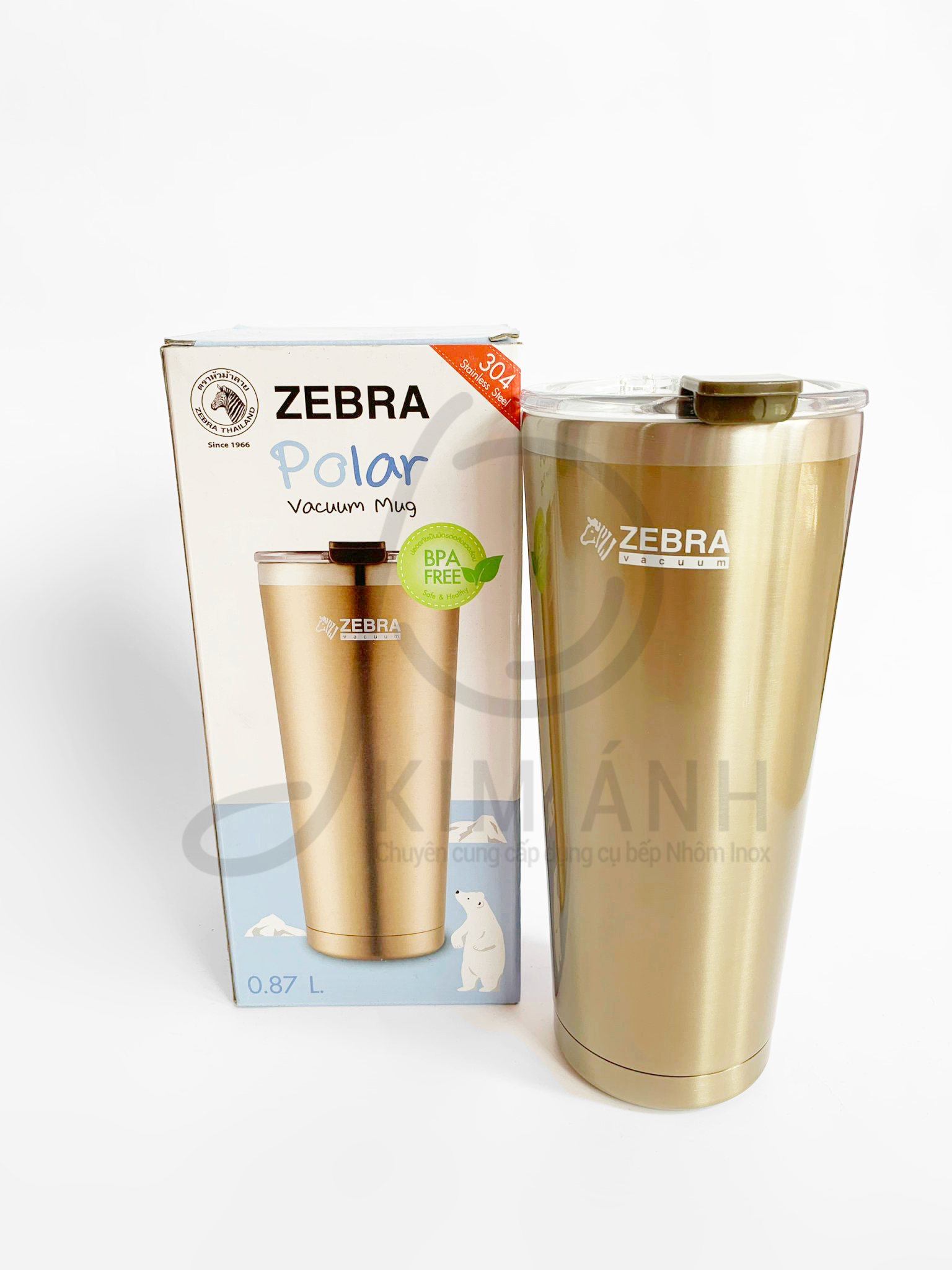  Ly giữ nhiệt Thái Zebra Polar vàng kim 