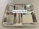  Khay cơm phần 6 ô 28x35.5x2.9 inox 201/inox 304 