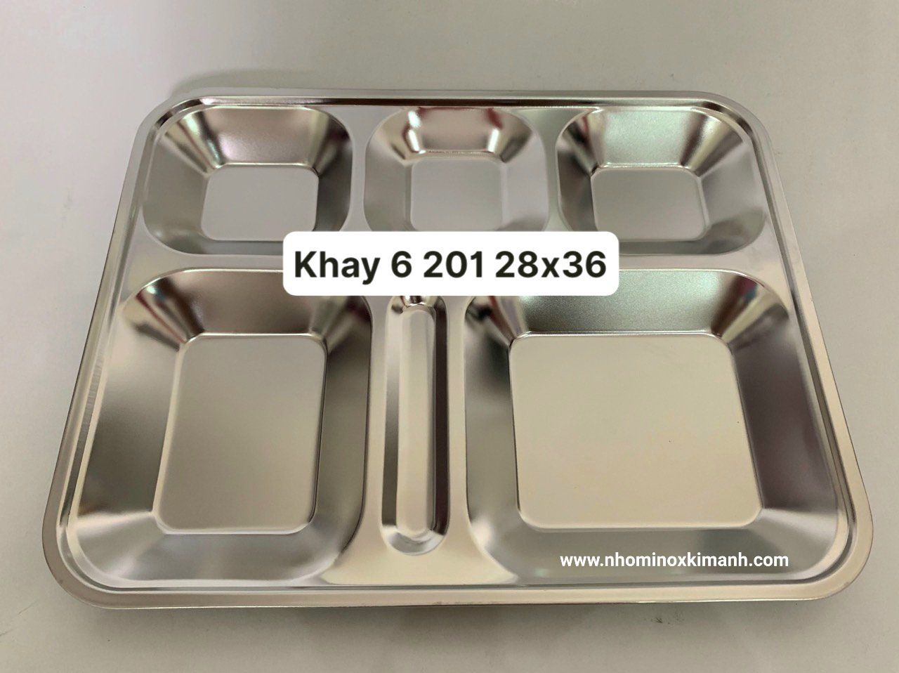 Khay cơm phần 6 ô 28x35.5x2.9 inox 201/inox 304 