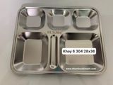  Khay cơm phần 6 ô 28x35.5x2.9 inox 201/inox 304 