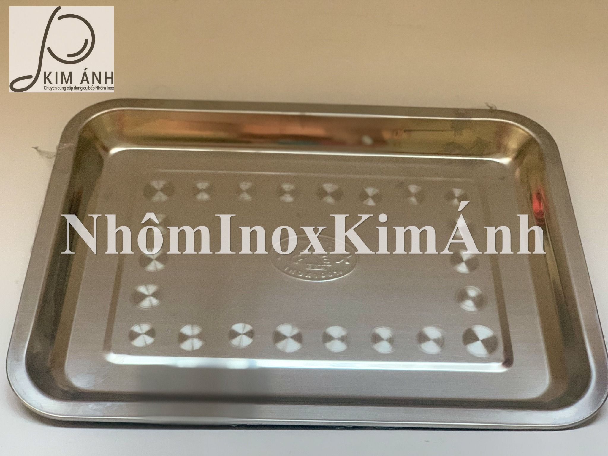  Mâm chữ nhật cạn inox - Khay cạn inox 