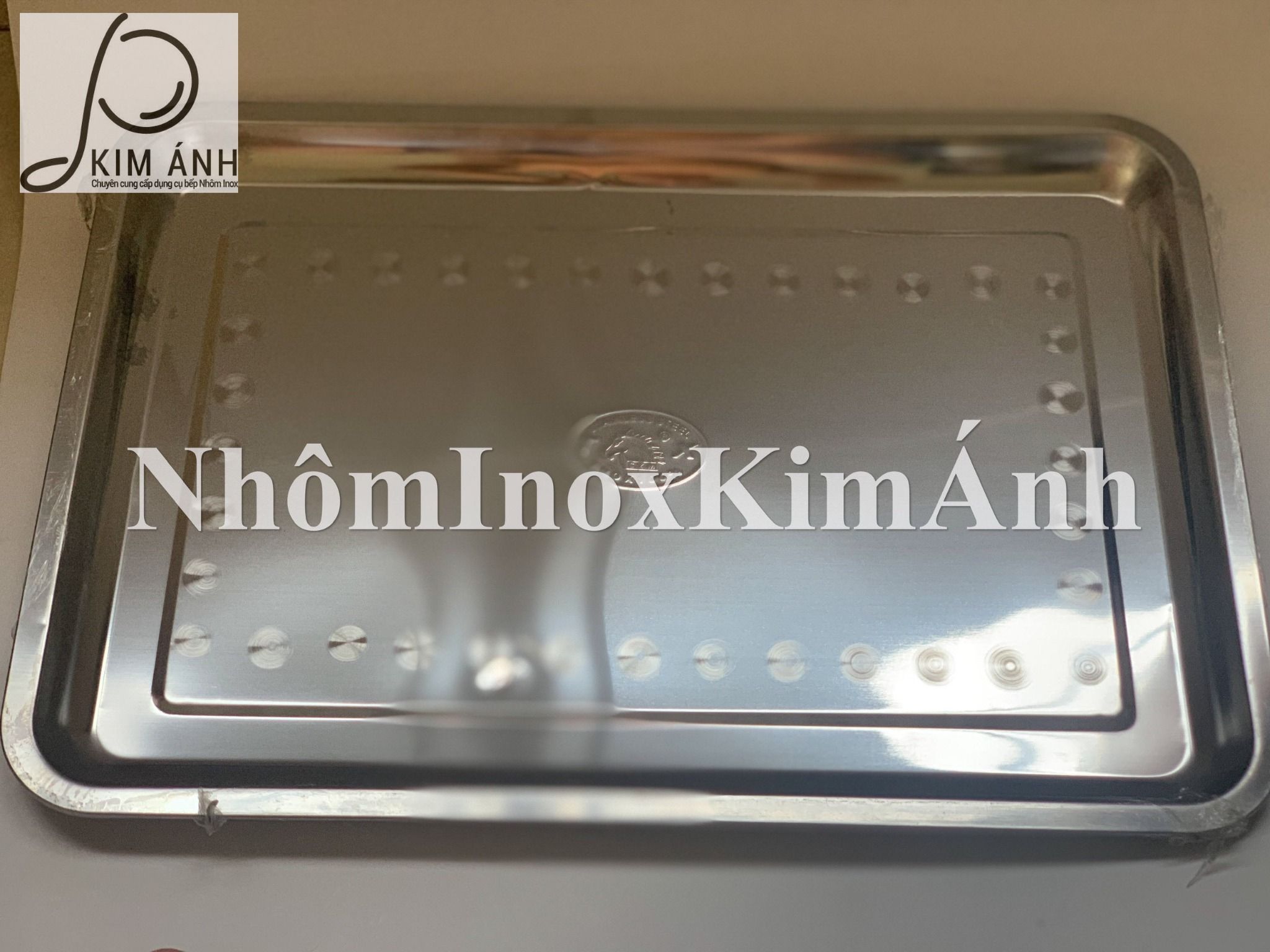  Mâm chữ nhật cạn inox - Khay cạn inox 