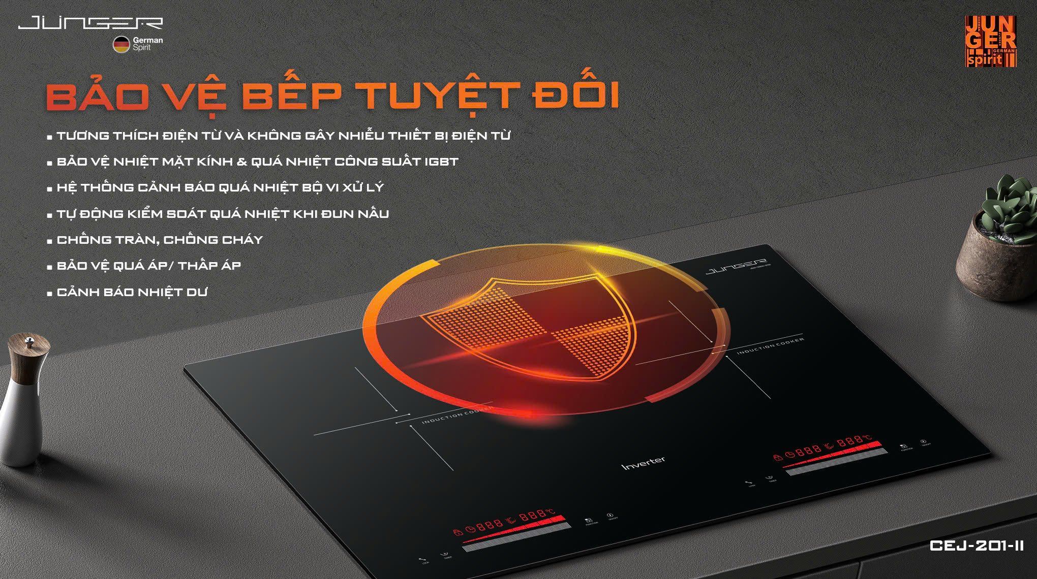 Bếp từ đôi Junger CEJ-201-II – BẾP EU THIẾT BỊ BẾP CHÂU ÂU