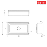  Mua Chậu rửa bát âm Konox KN7644SU Dekor tặng ngay vòi dây rút Reno cao cấp 