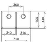  Chậu rửa Teka Be Linea RS15 2B 740 