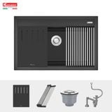  Mua Chậu rửa bát đá Konox Terra 790S Black  + Vòi rửa Konox cao cấp tặng Bộ dao 5 món Impecca 