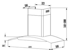 Hút mùi kính cong FEUER H38B (70cm)