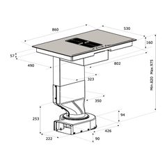 Bếp từ kết hợp hút mùi Malloca HIH-864