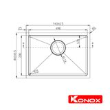  Chậu rửa bát Konox CUBE 5444SU 