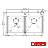  Chậu rửa inox Konox  KN8248DOB 