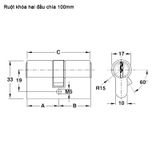  RUỘT KHÓA HAI ĐẦU CHÌA HAFELE 916.96.042 