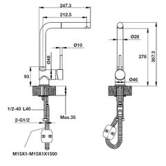 Vòi rửa bát Hafele titus HT-G280 570.51.480