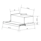  Hút mùi âm tủ Eurosun EH-60AF85B/ EH-70AF85B 