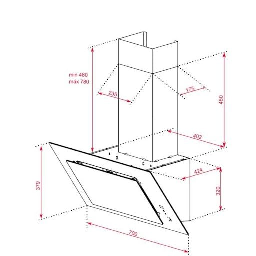 Máy hút mùi nghiêng Teka DVT 78660 TBS BK 