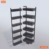  TỦ ĐỒ KHÔ 6 TẦNG KHAY NHÔM VÁCH KÍNH, CÁNH MỞ GS6.45D(KÍNH TỐI) 