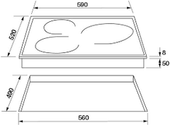 Bếp từ 3 vùng nấu Rosieres RPI342