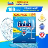  [Chính Hãng] Viên Rửa Bát Finish Power Essential Hộp 100 Viên, Viên Rửa Chén 6 Chức Năng Rửa Sạch Hiệu Quả 