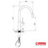  Vòi rửa bát rút dây konox Ponte Chrome 