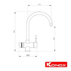 Vòi rửa 3 đường nước Konox RO TRIM-WATER