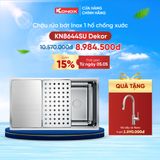 Mua Chậu rửa bát 1 hố chống xước KN8644SU Dekor tặng ngay vòi dây rút Reno cao cấp 