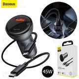  Tẩu sạc đa năng công suất cao Baseus Digital Display Dual SCP Quick Charger (45W, 2 Ports USB, LED Display, SPC/QC4.0 Car Quick charger) 