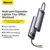  Bộ Hub Mở Rộng Cho Macbook/Laptop Baseus Metal Gleam Multifunctional Type-C HUB Docking Station 