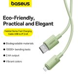  Cáp Sạc Nhanh Cho iPhone Baseus Habitat Series USB to Lightning 2.4A (Fast Charge & Data Cable) 