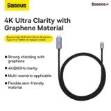  Cáp Chuyển USB Type C Sang HDMI Siêu Nét Baseus High Definition Series Graphene Type-C to HDMI 4K Adapter Cable Cho Smartphone/ Tablet/ Macbook/Laptop (UHD 4k/60Hz) 