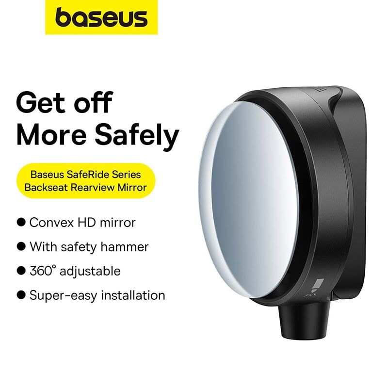  Gương Chiếu Hậu Sau Tích Hợp Dụng Cụ Phá Kinh Baseus SafeRide Series Backseat Rearview Mirror Dùng Trên Ô Tô (Bộ 1 cái) 