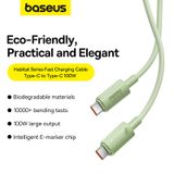  Baseus Habitat Series Fast Charging Cable Type-C to Type-C 100W Cho iPhone 15 Samsung Macbook Laptop (Fast Charging & Data Cable) 