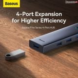  Hub Mở Rộng Kết Nối Đa Năng Baseus Flite Series HUB Docking Station Cho Macbook Laptop Smartphone Stable (Type-C to USB3.0 RJ45 SD/TF HDMI 4k/60Hz PD 100W) 