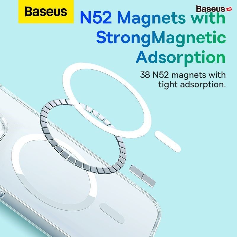  Ốp Lưng Siêu Mỏng Từ Tính iPhone 14 Hỗ Trợ Sạc Không Dây Magsafe Baseus Crystal Series Magnetic Case For iPhone 2022 