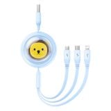  Cáp Sạc Nhanh Đa Năng Baseus Leo Retractable Charging Cable 3-in-1 USB to M+L+C 3.5A 1.1m 