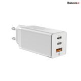  Bộ sạc nhanh đa năng thế hệ mới Baseus GaN Travel Quick Charger 65W cho Smartphone/ Tablet/ iPad/ Macbook/ Laptop (Type Cx2 + USB , PD3.0/ PPS/ QC4.0/ SCP/ FCP Multi Quick Charge Protocol, GaN Technology) 