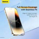  Kính Cường Lực Cao Cấp Bảo Vệ Mắt Baseus 0.3mm Glare Repelling Full-Coverage Eye-Protection Tempered Glass Screen Protector Cho iPhone 13 14 New 2023 