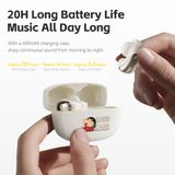  Tai Nghe Bluetooth TWS ROCK Crayon Shinchan EB200 (AI Smart, Bluetooth v5.4, 12mm Composite Diaphragm Speaker, Immersive Stereo Sound, Directional Sound Transmission, Wind Noise Reduction Acoustics, 20H, 400mAh charging case) 