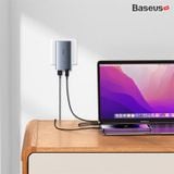  Củ sạc nhanh Baseus GaN5 Pro Ultra-Slim Fast Charger 65W  (Combo Củ sạc nhanh Ultra Slim siêu mỏng kèm Cáp sạc 100W, Type C + USB , PD3.0/ PPS/ QC4.0/ SCP/ FCP Multi Quick Charge Protocol) 