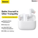  Tai Nghe Bluetooth Chống Ồn Chủ Động Baseus Bowie M2 True Wireless (ANC TWS, Bluetooth 5.2, APP Control, No-delay & HD Stereo Gaming Earbuds) 