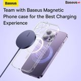  Đế Sạc Không Dây Baseus Simple Mini3 Magnetic Wireless Charger 15W (Magnetic Wireless Smart Charger Dùng Cho iPhone 12 13 14 Series Airpods 3 Android) 