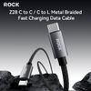  Cáp Sạc Nhanh ROCK Z28 C to C 60W/C to Lightning 27W (1M/2M, Metal Braided) 