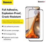  Kính Cường Lực Cao Cấp Siêu Bảo Vệ Baseus 0.25mm Full Screen Curved Surface Full Rubber Tempered Glass Film for XIAOMI MI12/12X 