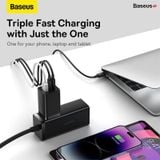  Combo Sạc Nhanh kèm Cáp C to C Baseus GaN5 Pro Quick Charger 65W (Type Cx2 + USB , PD3.0/ PPS/ QC4.0/ SCP/ FCP Multi Quick Charge Protocol, New Upgrade Technology) 